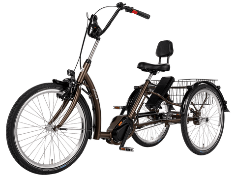 Pfautec Palermo, Elektro-Dreirad mit Korb hinten und Sitz mit Rückenlehne